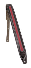 Load image into Gallery viewer, Walker & Williams C-34 Black and Red Double Padded Premium Leather Strap