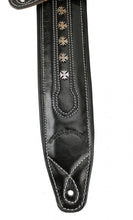 Load image into Gallery viewer, Walker &amp; Williams C-35 Black Premium Leather with Studs Double Padded Strap
